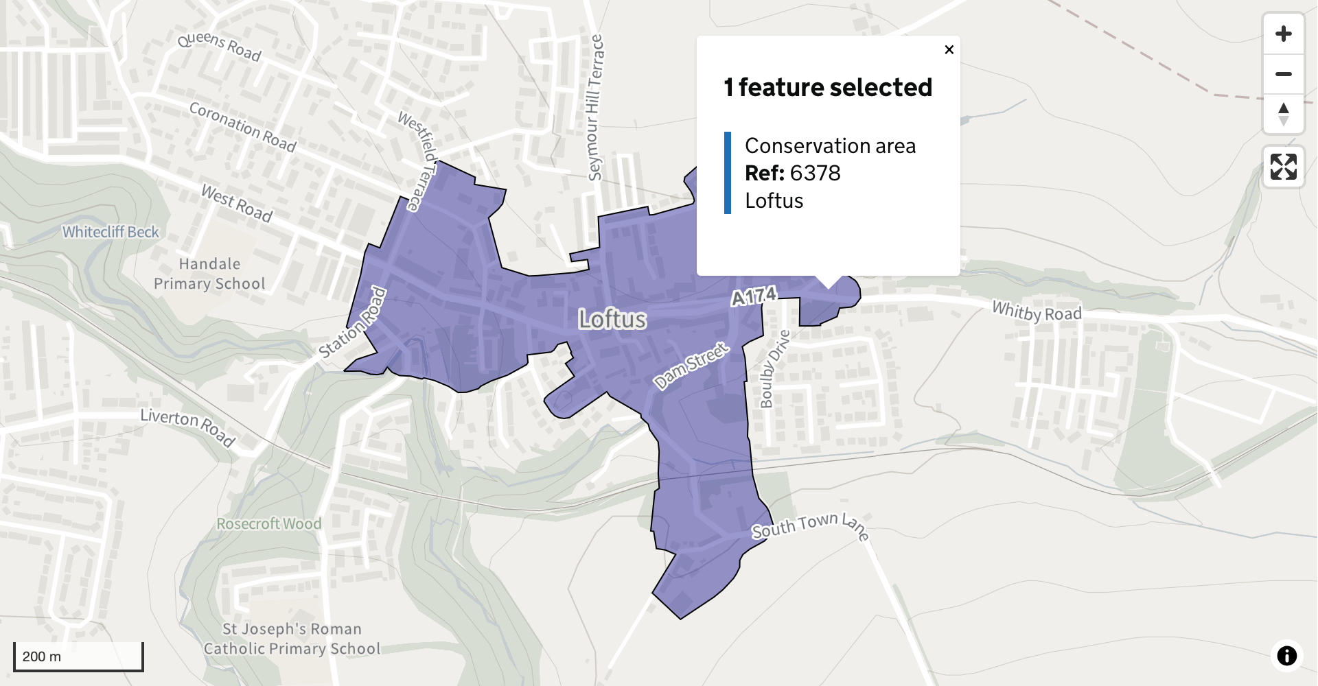 Map of Borechester conservation areas